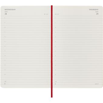 Agenda scolaire Moleskine 2022 2023 Journalier grand format Souple Rouge