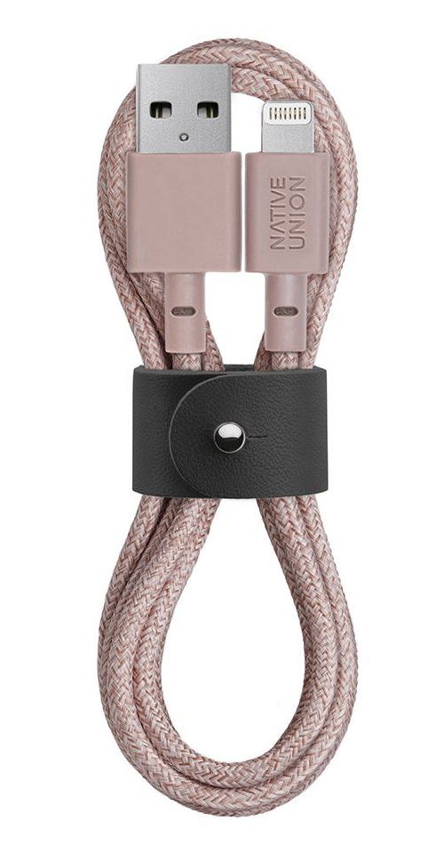 Native Union Belt Lightning naar USB Kabel Roos - 1.2M