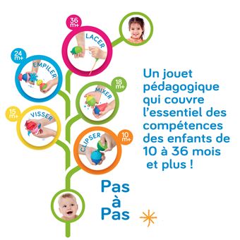 Jeu d'éveil Lalaboom Boite de perles éducatives 4 animaux 41 pièces