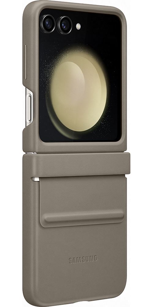 Coque en simili cuir pour Samsung Z Flip 5 Taupe
