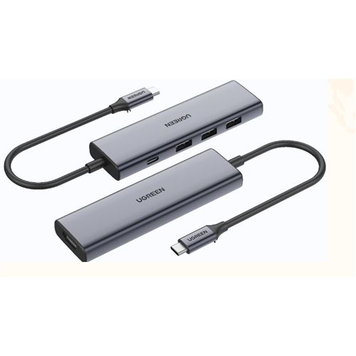 Hub USB C 5-en-1 UGREEN Gris avec HDMI 4K 100W PD Charge 3 Ports USB-A 3.0