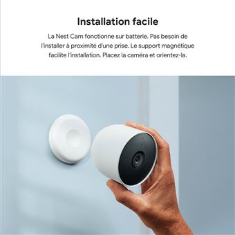 Google Nest Cam Batterie - Caméra Sécurité Intérieur/extérieur - 1080p - Alertes Intelligentes