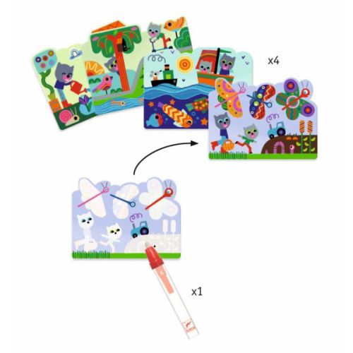 Kit Creatif Djeco Cache Dans Le Jardin Crayon De Couleur Ou Feutre Achat Prix Fnac