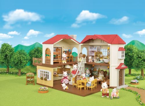 Sylvanian Families – Grande Maison éclairée Et Pièce Secrète – 10 Accessoires – Dès 3 Ans – Réf 5716