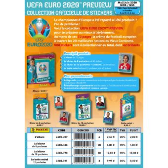Blister de 6 pochettes Panini Euro 2020
