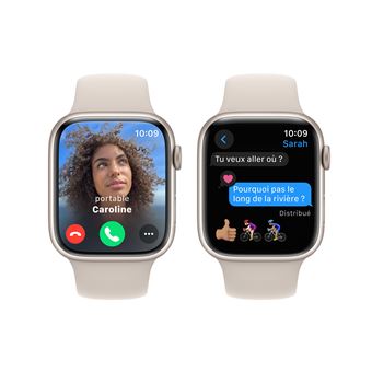 Apple Watch Series 9 (GPS) - 2e génération - 45 mm - montre intelligente avec bande sport - fluoroélastomère - taille du bracelet : M/L