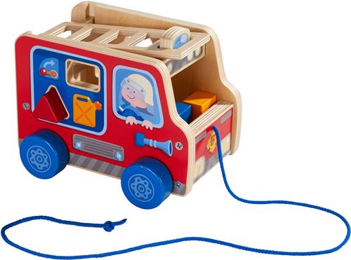 Figurine à tirer Haba Camion de pompiers