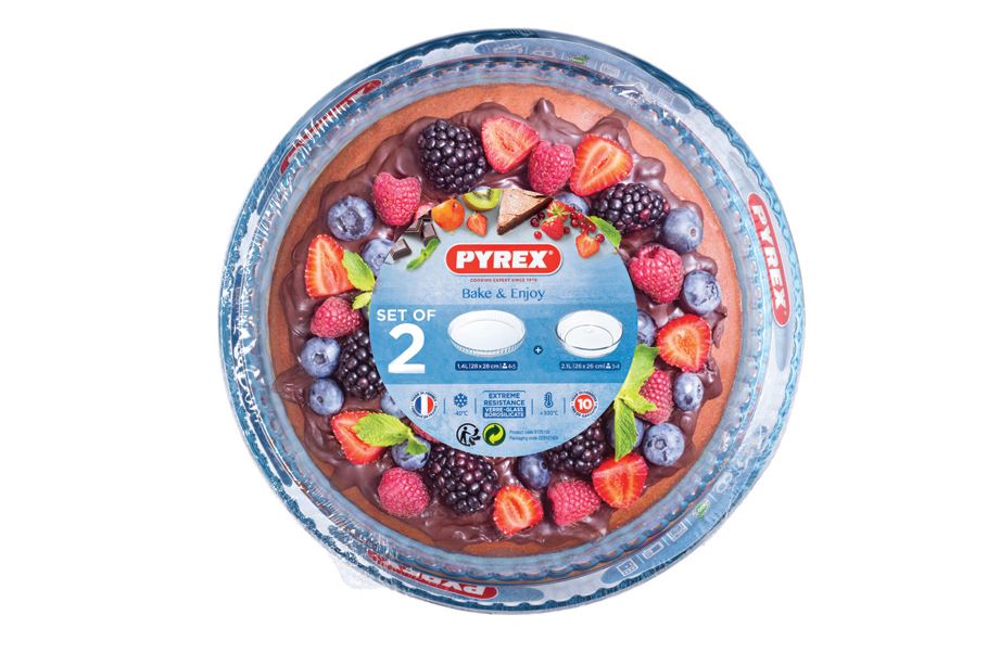 Lot De 2 Moules Pyrex Bake And Enjoy - Verre Borosilicate 25cm Profond + 27cm Plat