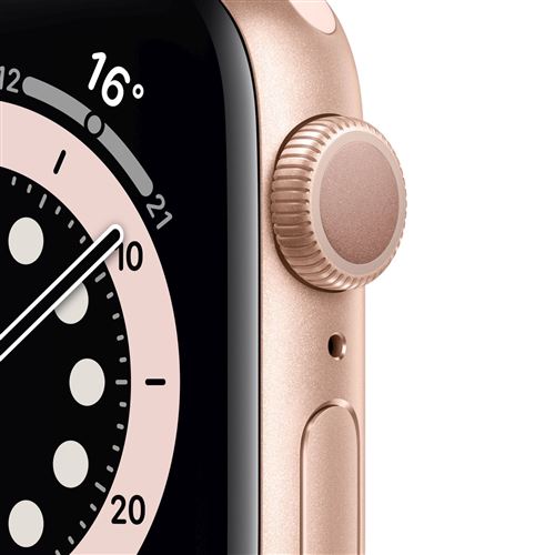 Apple Watch Series 6 GPS, 40 mm kast van goudkleurig aluminium met roze  sportband - Fnac.be - Apple Watch