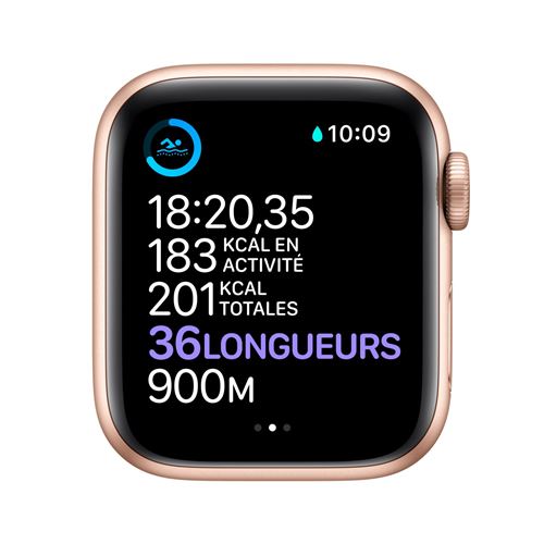 Apple Watch Series 6 GPS, 40 mm kast van goudkleurig aluminium met roze  sportband - Fnac.be - Apple Watch