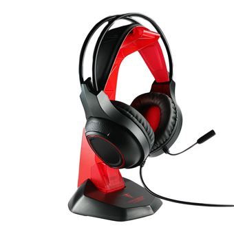 Casque filaire Gaming Alpha Omega Players Berserker Frodi pour PC/PS4/Xbox One/Nintendo Switch/Smartphone/Tablette Noir et Rouge