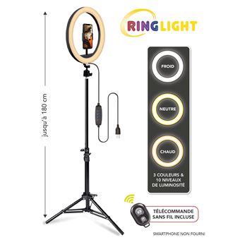 Appareil photo Geek Monkeys Ring Light 3 couleurs Trépied et télécommande