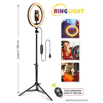 Appareil photo Geek Monkeys Ring Light 3 couleurs Trépied et télécommande