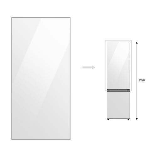 Porte Supérieure Samsung Ra-B23Eut12Gm Pour Réfrigérateur Combiné Bespoke 203 Cm Rb38A Et Rb3Ea Clean White
