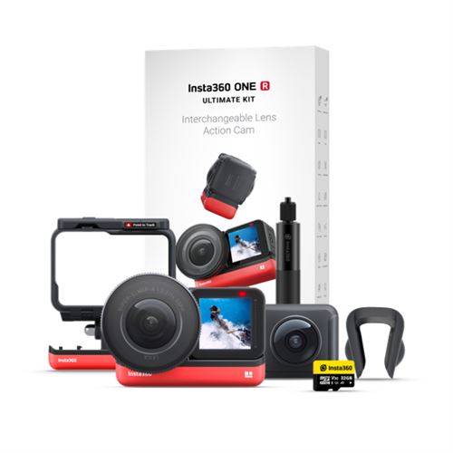 Caméra d’action à objectif interchangeable Insta360 ONE R Noir et Rouge avec kit Ultimate