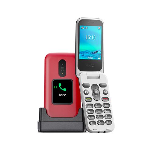 Téléphone portable basique Doro 2880 2,8 4G Micro SIM Rouge