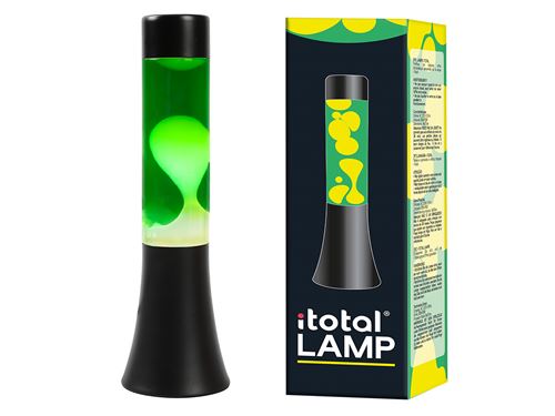 Lampe à poser Itotal Lave Base Noire Liquide Vert et Blanc 25 W 30 cm