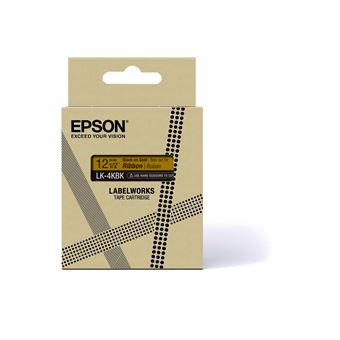 Cartouche d'encre Epson LK-4KBK pour LabelWorks LW-C410 et LW-C610 Noir sur Or