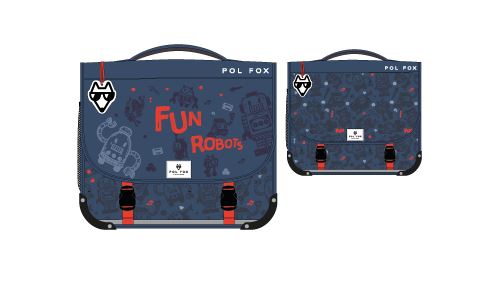 Cartable scolaire avec 2 compartiments Pol Fox Robot 38 cm Bleu
