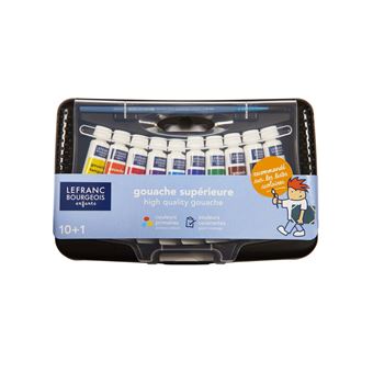 Set de 10 tubes de peinture gouache Lefranc Bourgeois avec pinceau