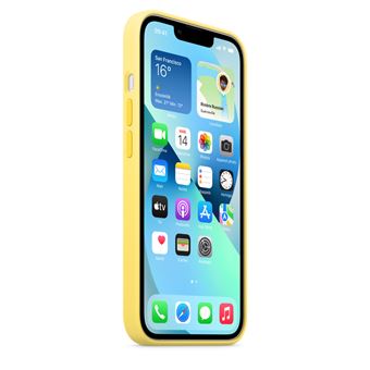 Coque en silicone avec MagSafe pour iPhone 13 Zeste de citron