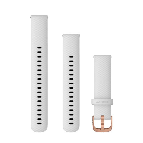 Bracelet Garmin Quick Release 18 mm Silicone Blanc boucle or rose