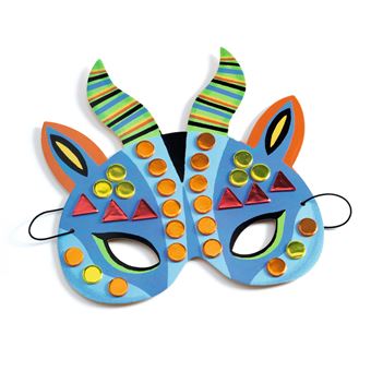Kit créatif Djeco Masques mosaïques Animaux de jungle