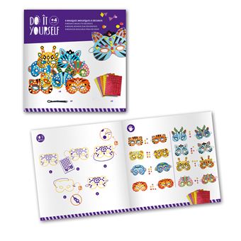 Kit créatif Djeco Masques mosaïques Animaux de jungle