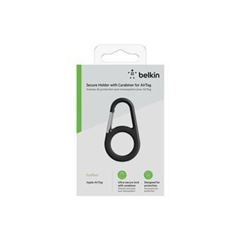 Anneau de protection Belkin avec mousqueton pour AirTag Noir