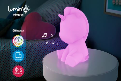 Enceinte sans fil lumineuse BigBen Lumin’us licorne