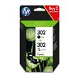 Pack de 2 Cartouches d'encre HP 302 Noir et Trois Couleurs