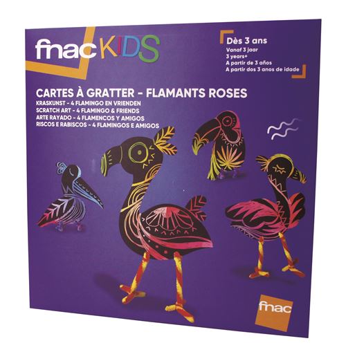 Cartes à gratter Fnac Kids Flamants roses et ses amis