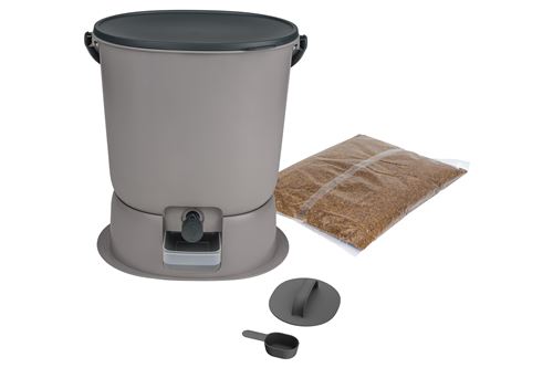 Composteur Skaza Bokashi Essential 1018550 15,3 L avec 1 Kg activateur et support Gris