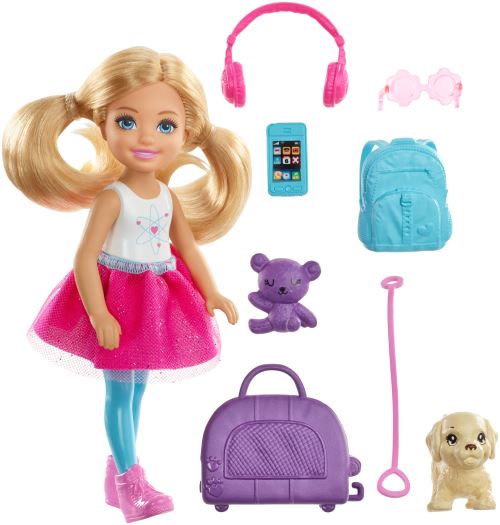 Coffret mini poupée Barbie Chelsea avec accessoires de voyage
