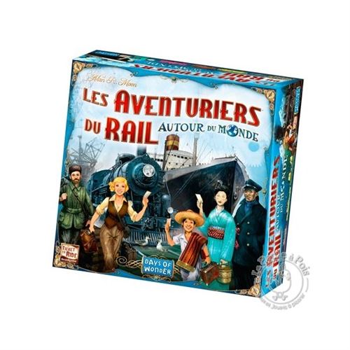 Boite de Jeu de stratégie Asmodee Les Aventuriers du Rails Autour du Monde