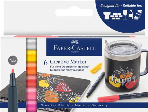Etui 6 marqueurs créatifs Faber-Castell Eté