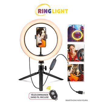 Appareil photo Geek Monkeys Ring Light 3 couleurs avec Tripod et télécommande