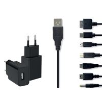 Câbles et chargeur 7 en 1 Alpha Omega Players Multi Consoles Noir