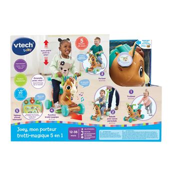 Porteur Vtech Baby Joey Mon porteur trottimagique 5 en 1 Porteur bebe a la Fnac