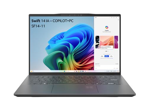 PC Portable Acer Swift 14 AI SF14-11-X71Z 14" Copilot+ PC Snapdragon® X Plus 16 Go RAM 1 To SSD Gris