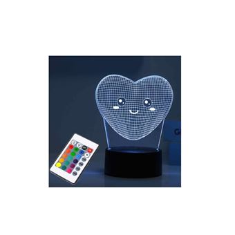 ITOTAL 3D LAMPE AVEC TELECOMMANDE CŒUR