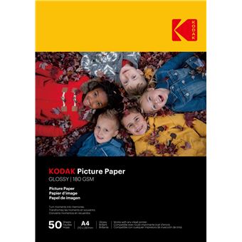 KODAK - 25 feuilles de papier photo 180gsm, brillant, Format A4