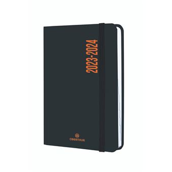 Agenda scolaire Oberthur 2023 2024 Elastique PEFC Alabama Noir et Orange