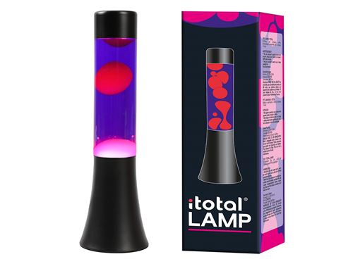 Lampe à poser Itotal Lave Base Noire Liquide Violet et Rose 25 W 30 cm
