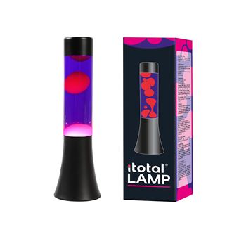 Lampe à poser Itotal Lave Base Noire Liquide Violet et Rose 25 W 30 cm