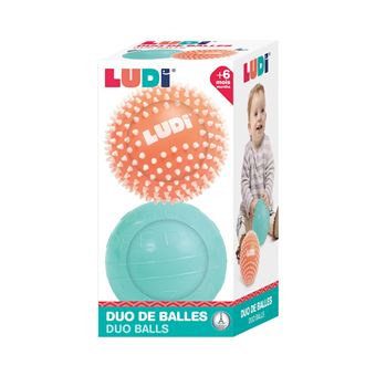 Balle Sensorielle Bleue - LUDI - Pour Bébé - Plastique Souple et Léger