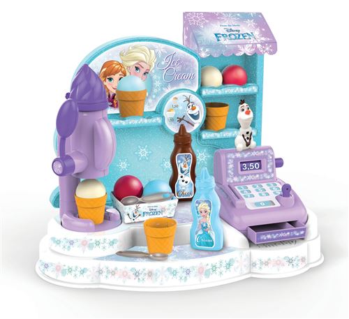 Smoby La Reine des Neiges - Marchande de Glaces - Caisse Enregistreuse pour Enfant - 22 Accessoires + 1 Figurine Olaf