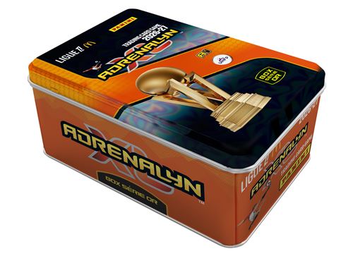 TCG ADRENALYN LIGUE 1 Mc Donald'' 202627 Boite metal serie OR 45 cartes dont 4 cartes EL exclusives + 6 cartes Bis exclusives