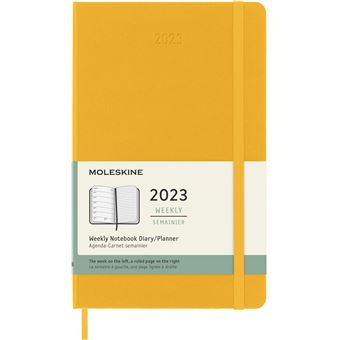 Agenda scolaire Moleskine 2022 2023 Semainier grand format Rigide Jaune Orangé
