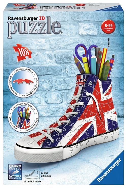 Ravensburger - Puzzle 3D Sneaker - 108 Pièces - Union Jack - Image 4